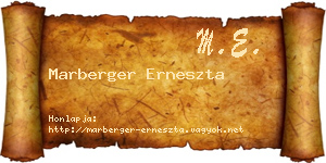 Marberger Erneszta névjegykártya